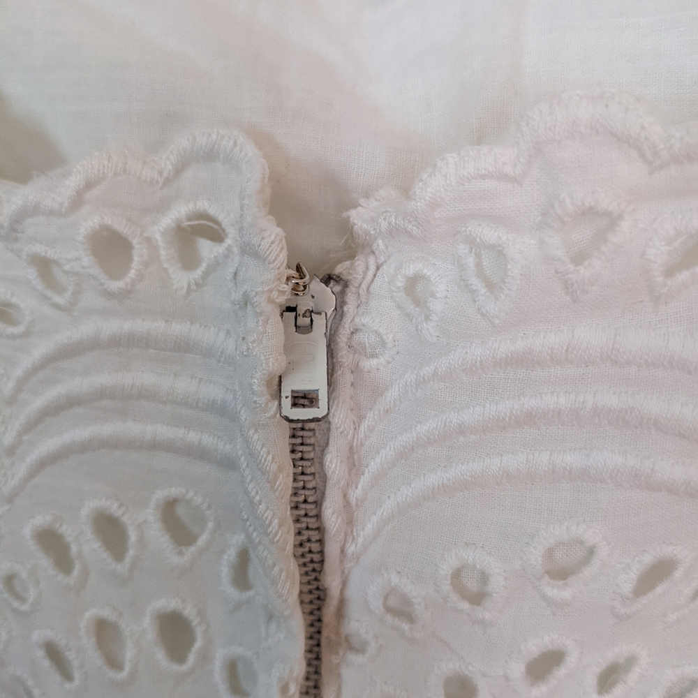 Women's 1950's Vintage white cotton lined lace dress xs/s EUC - Picture 8 of 16